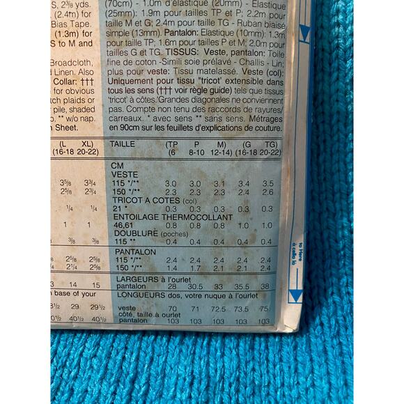 Butterick Sewing pattern 3132 track suit pattern uncut - Picture 8 of 8